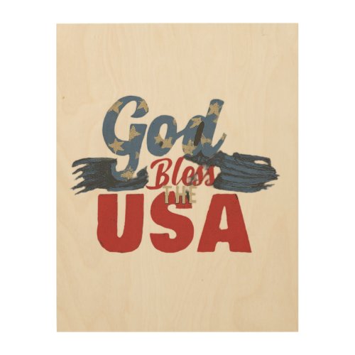 God bless USA Wood Wall Art