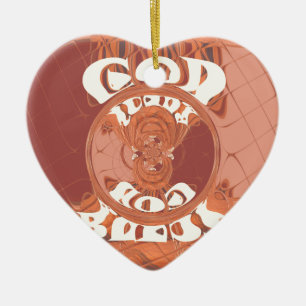 God Bless You – African-Inspired Spiritual Print  Ceramic Ornament