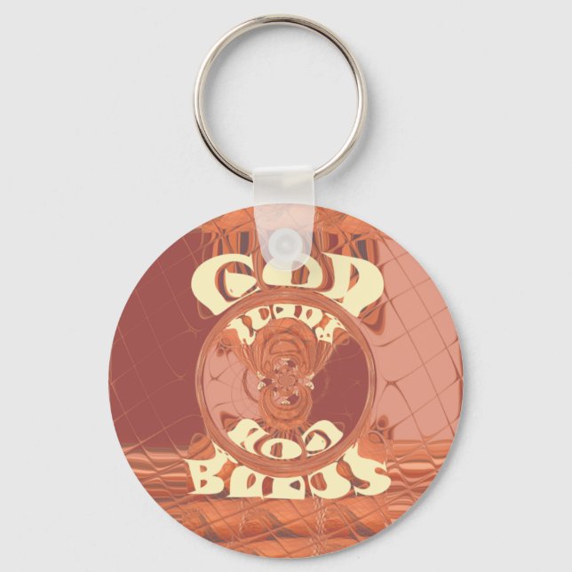 God Bless You – African-Inspired Spiritual Print  Keychain (Front)
