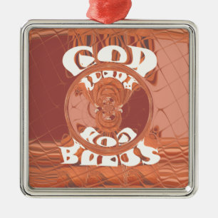 God Bless You – African-Inspired Spiritual Print  Metal Ornament