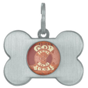 God Bless You – African-Inspired Spiritual Print Pet ID Tag