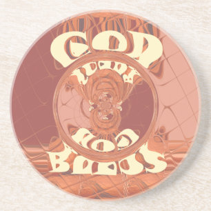 God Bless You – African-Inspired Spiritual Print Sandstone Coaster