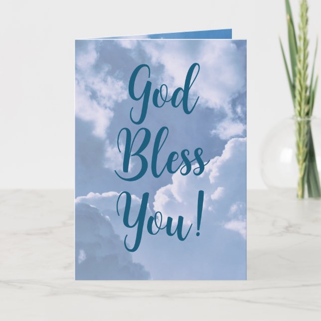 God Bless You Clouds and the Sky Card (Front)