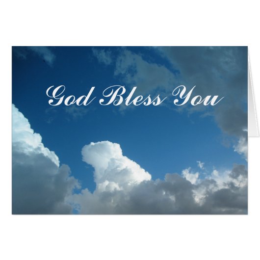 God Bless You clouds Cards (Front Horizontal)