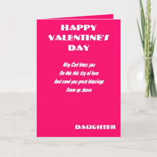 God bless you daughter on valentine's day holiday card