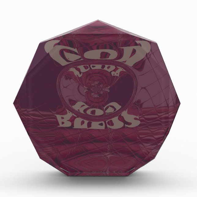 God Bless You Giraffes Art Print/Design Acrylic Award (Front)