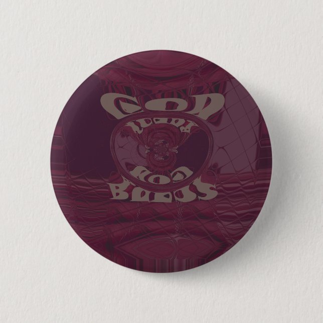 God Bless You Giraffes Art Print/Design Button (Front)