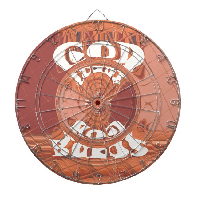 God Bless You Inspirational Text Design.  Dart Board (Front)