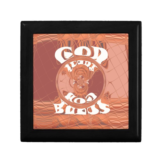 God Bless You Inspirational Text Design.  Gift Box (Front)
