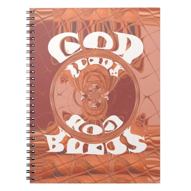 God Bless You Inspirational Text Design.  Notebook (Front)