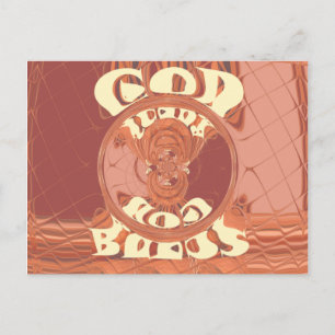 God Bless You Inspirational Text Design. Postcard