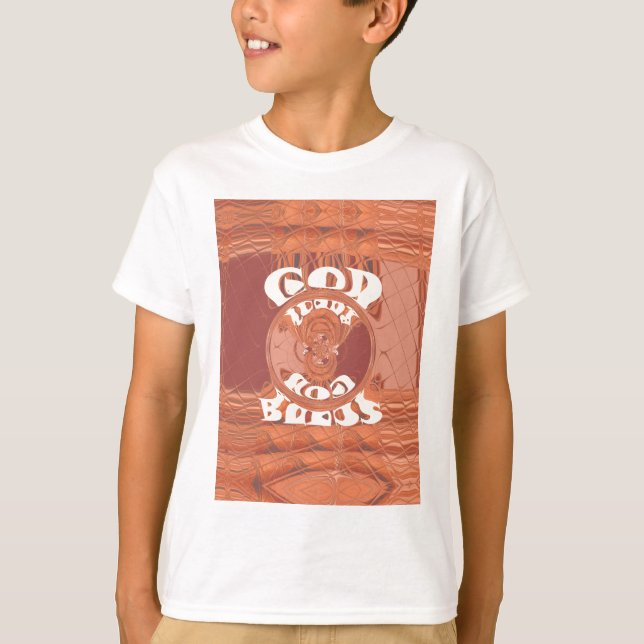 God Bless You Inspirational Text Design.  T-Shirt (Front)