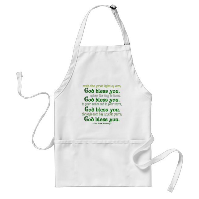 God Bless You Irish Blessing Adult Apron (Front)