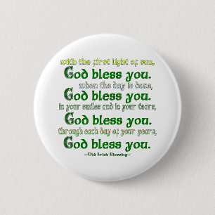God Bless You Irish Blessing Button