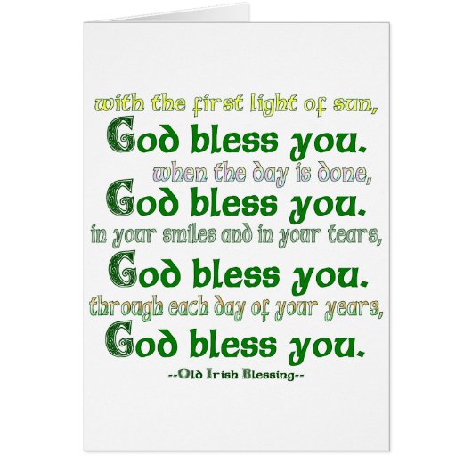 God Bless You Irish Blessing Cards (Front)