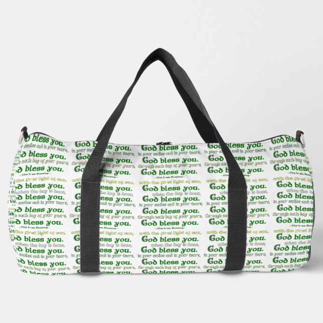 God Bless You Irish Blessing Duffle Bag (Front)