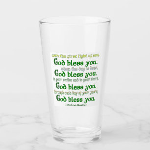 God Bless You Irish Blessing Glass