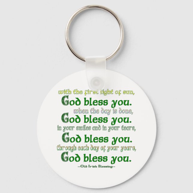 God Bless You Irish Blessing Keychain (Front)