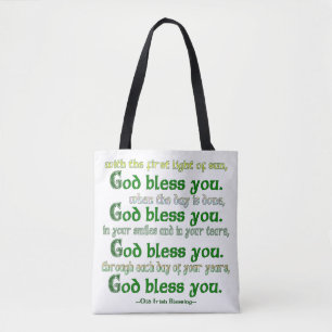 God Bless You Irish Blessing Tote Bag
