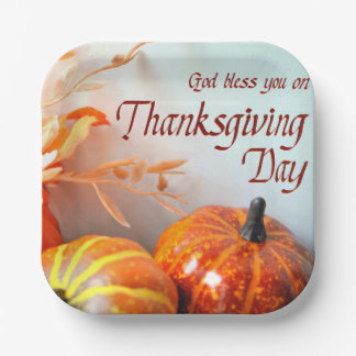 God Bless You on Thanksgiving Day Paper Plates