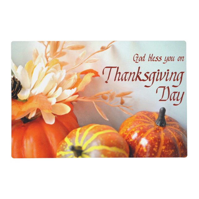 God Bless You on Thanksgiving Day Placemat (Front)