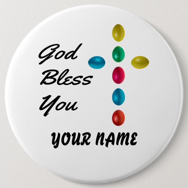 God Bless You Pinback Button (Front)