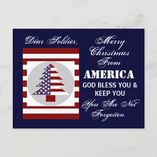 GOD BLESS YOU SOLDIER CHRISTMAS CARD