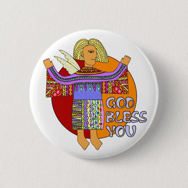 God Bless You | transparenter Hintergrund Button (Front)