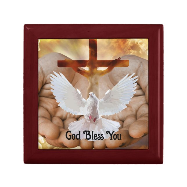 God Bless You Wooden Jewelry Keepsake Box (Front)
