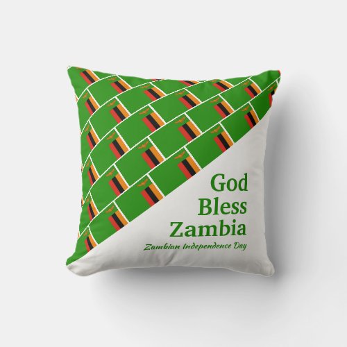 GOD BLESS ZAMBIA Custom Scripture Throw Pillow