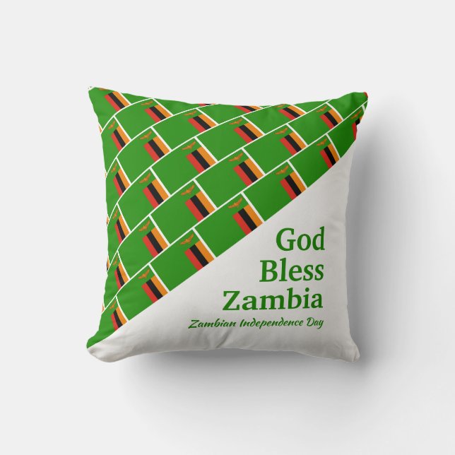 GOD BLESS ZAMBIA Custom Scripture Throw Pillow (Front)