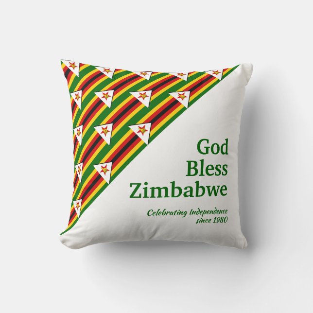 GOD BLESS ZIMBABWE Customizable Throw Pillow (Front)