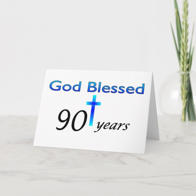 God Blessed 90 years birthday gift Card (Front)