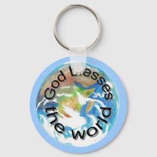 God blesses the world, keychains