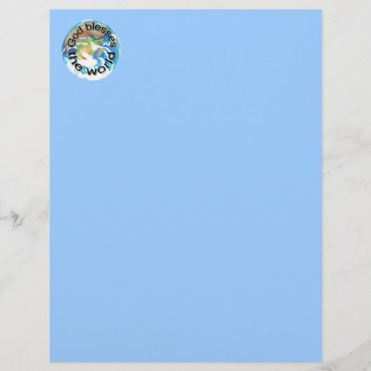 God blesses the world, spiritual letterhead (Front)