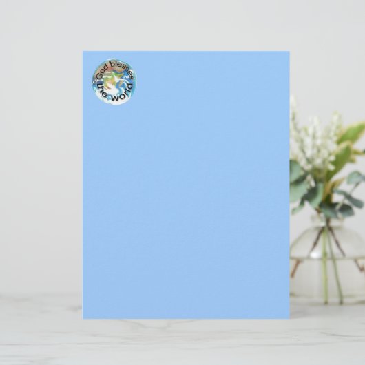 God blesses the world, spiritual letterhead (Standing Front)