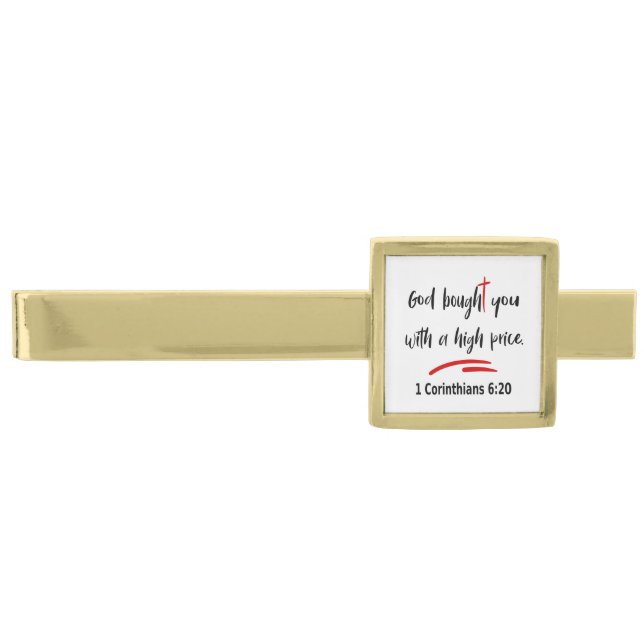 God Bought You Gold Finish Tie Bar (Front)