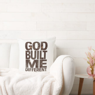 God Built Me Different Shirt, Christian Streetwear Throw Pillow