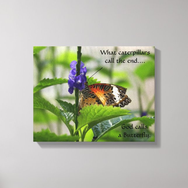 God Calls A Butterfly Wrapped Canvas Print (Front)
