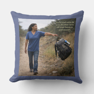 God cares for you throw pillow