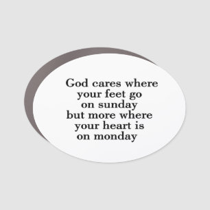 God cares more about love than religion car magnet
