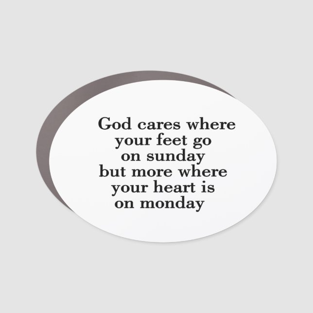 God cares more about love than religion car magnet (Front)