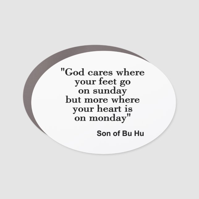 God cares more about love than religion car magnet (Front)