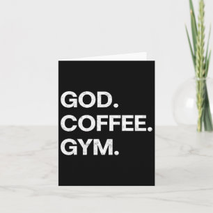 God Coffee Gym Funny Christian Workout Tee Jesus M Card
