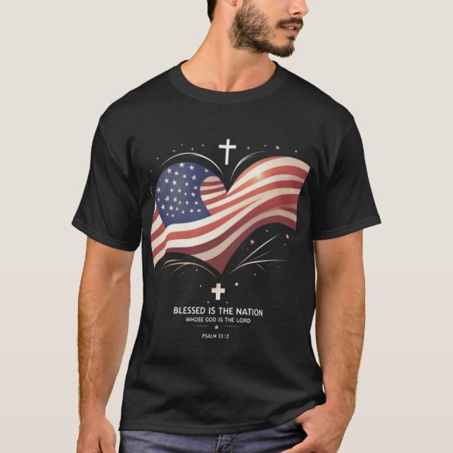 God & Country – 4th of July Christian Art T-Shirt (Front)