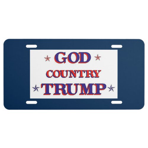 GOD COUNTRY TRUMP LICENSE PLATE