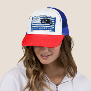 God Created A Farmer's Wife Christian Faith Trucker Hat