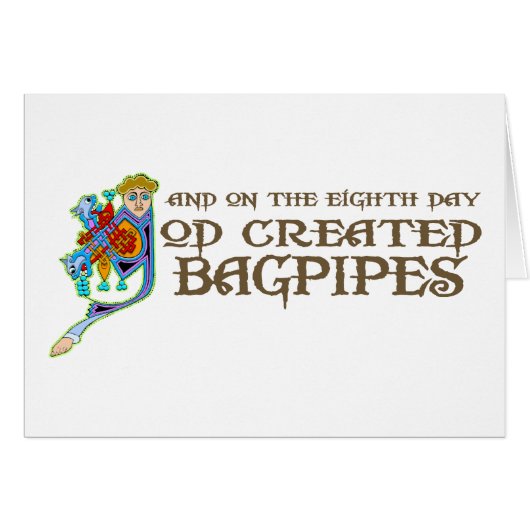 God Created Bagpipes Cards (Front Horizontal)