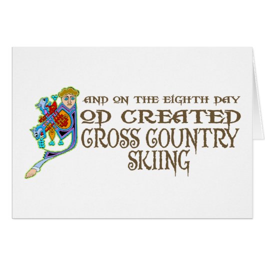 God Created Cross Country Skiing Cards (Front Horizontal)