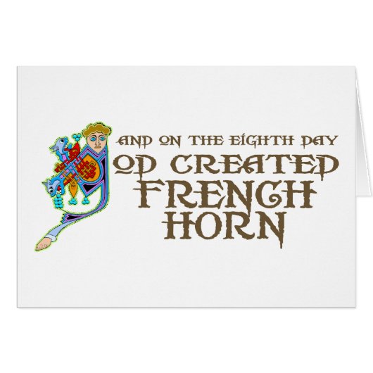God Created French Horn Cards (Front Horizontal)